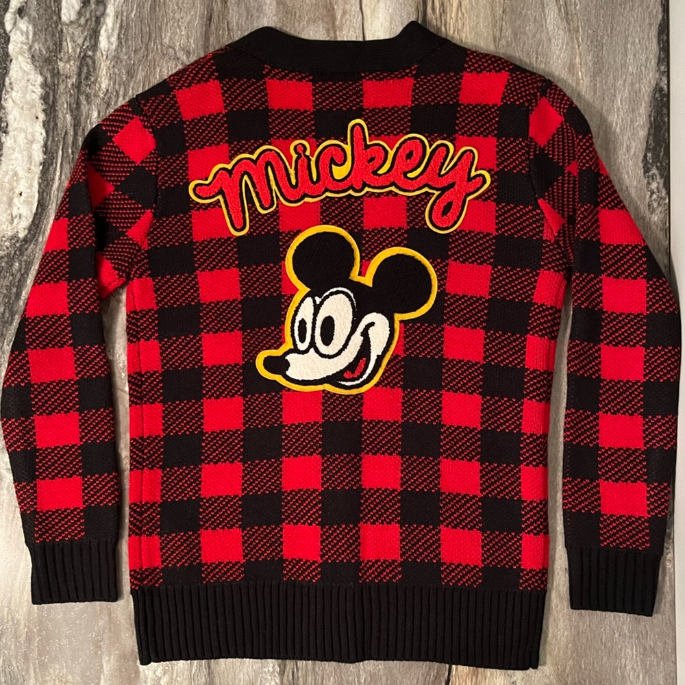 Disney x Forever 21 Mickey Mouse Checkered Cardigan Sweater - Picture 4 of 16